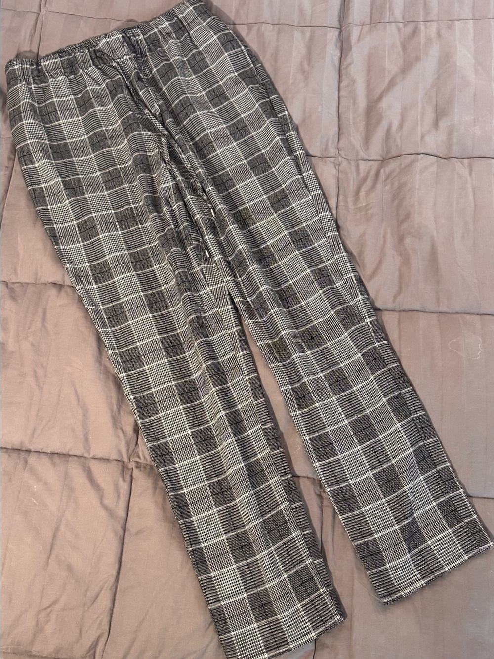Nine West Black & Gray Plaid Women's Pants